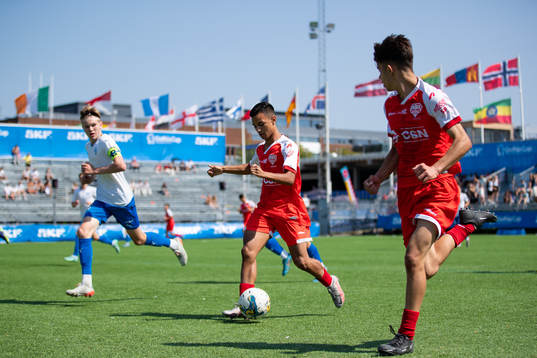 under fotbollsmatchen i Gothia Cup mellan Värnamo och Audax