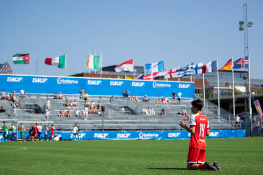 under fotbollsmatchen i Gothia Cup mellan Värnamo och Audax