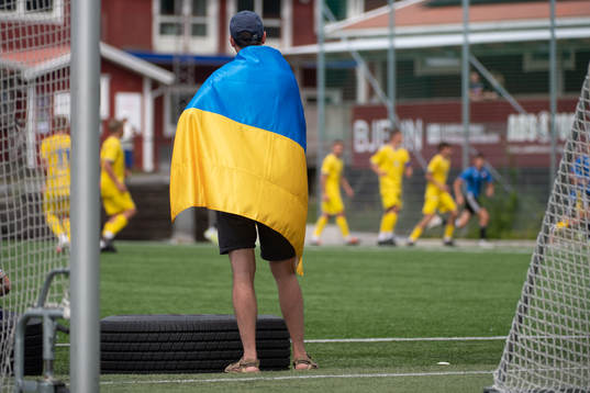 En Ukrainsk flagga