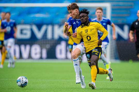 Emil Varhaugvik Breivik of Molde and Emmanuel Boateng of