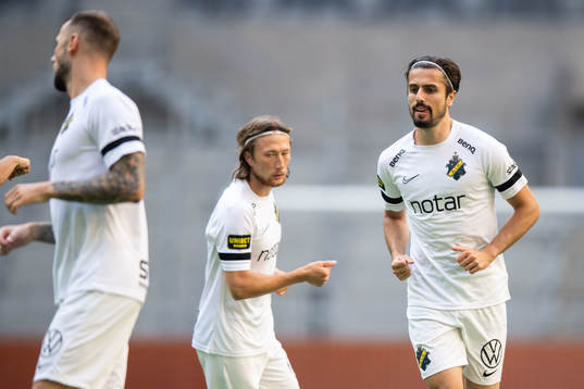 Axel Björnström and Zachary Elbouzedi of AIK
