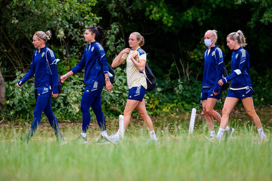 Goalkeeper Jennifer Falk, goalkeeper Zecira Musovic,