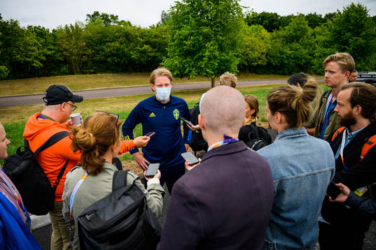 Fredrik Madestam, press officer of the Swedish women's