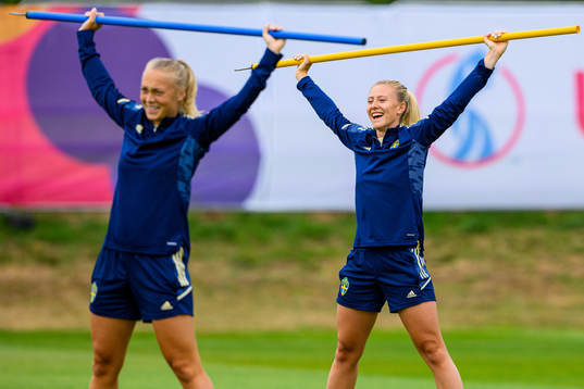 Hanna Bennison and Rebecka Blomqvist of the Swedish women's