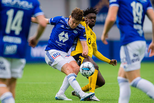 Emil Varhaugvik Breivik of Molde and Emmanuel Boateng of