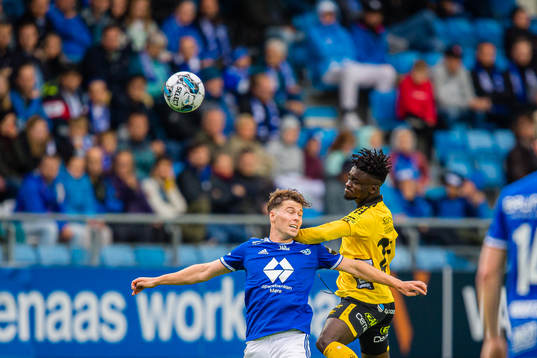 Emil Varhaugvik Breivik of Molde and Emmanuel Boateng of