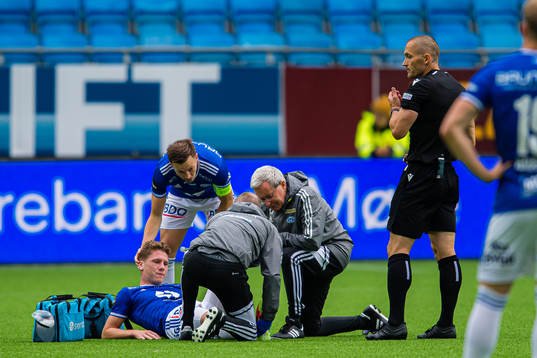 Markus André Kaasa of Molde in pain