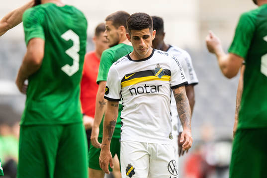 Nicolas Stefanelli of AIK looks dejected