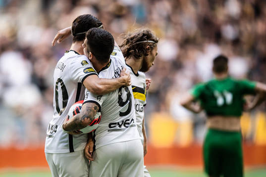 Zachary Elbouzedi  and Nicolas Stefanelli of AIK celebrate