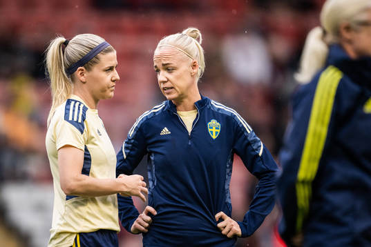 Olivia Schough and Caroline Seger of Sweden