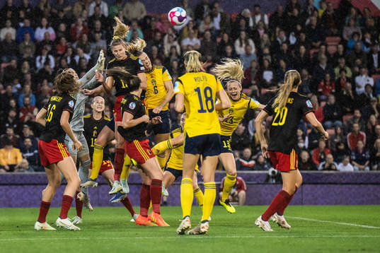 Justine Vanhaevermaet of Belgium and Magdalena Eriksson of
