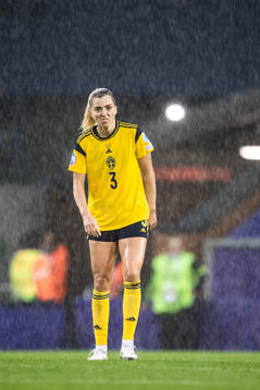 Linda Sembrant of Sweden looks dejected