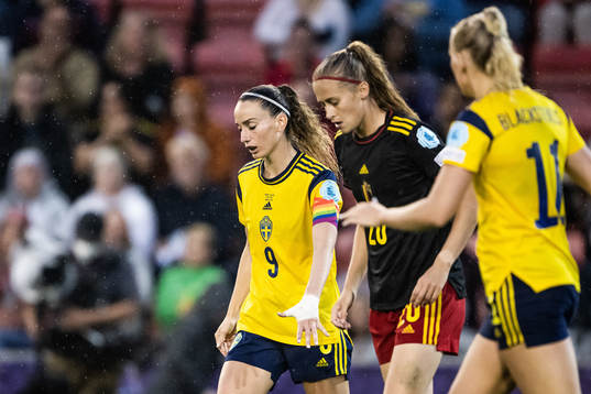 Kosovare Asllani of Sweden looks dejected