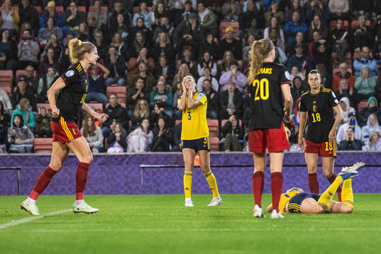 Linda Sembrant of Sweden looks dejected
