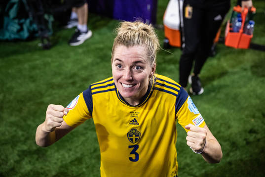 Linda Sembrant of Sweden celebrates