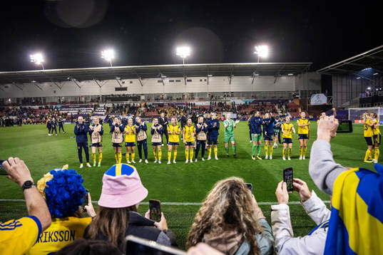 Players of Sweden celebrate
