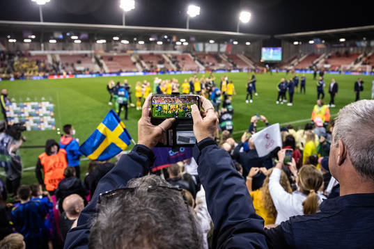 Players of Sweden celebrate