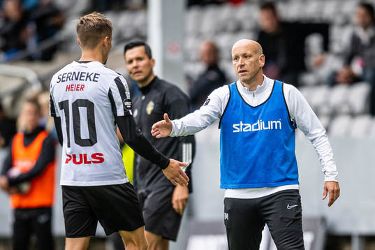 Landskronas Melker Heier och tränare Billy Magnusson
