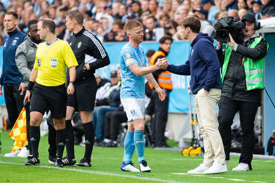 Malmö FFs Anders Christiansen och tränare Milos Milojevic