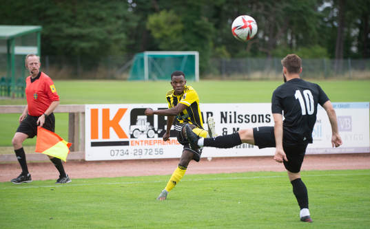IFK Hässleholms Ahmed Traore i träningsmatchen mellan IFK