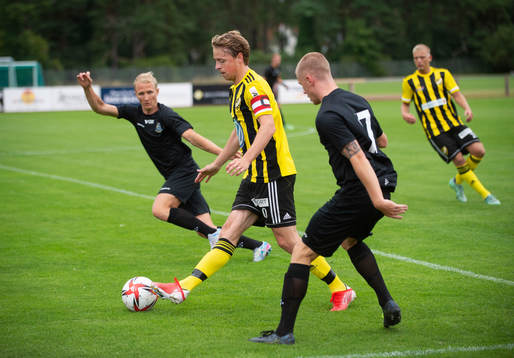 IFK Hässleholms Robin Strömberg i träningsmatchen mellan