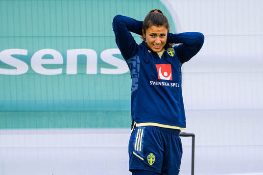 Goalkeeper Zecira Musovic of the Swedish women's national