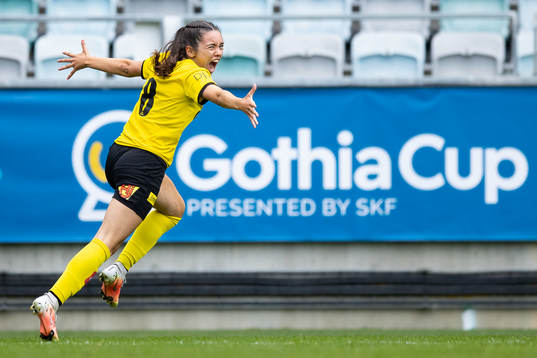 Lilleströms Andrea Davidsen jublar