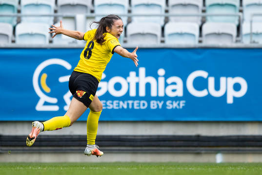 Lilleströms Andrea Davidsen jublar