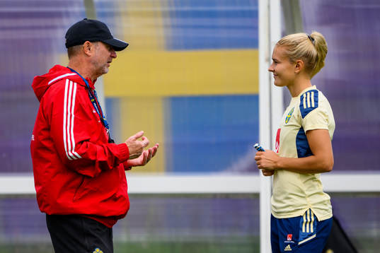 Peter Gerhardsson, head coach and Amanda Nilden of the