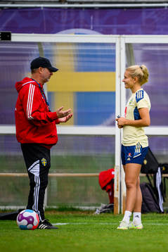 Peter Gerhardsson, head coach and Amanda Nilden of the