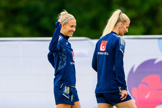 Emma Kullberg and Sofia Jakobsson of the Swedish women's