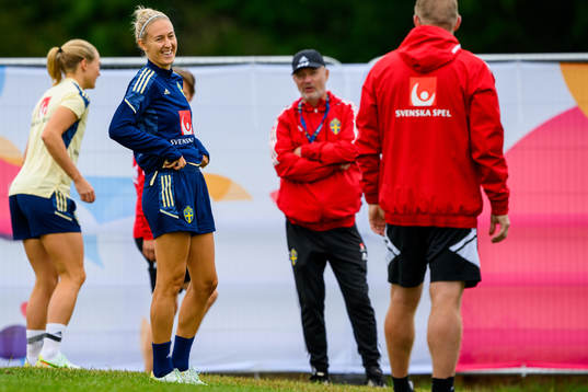 Emma Kullberg and Peter Gerhardsson, head coach of the