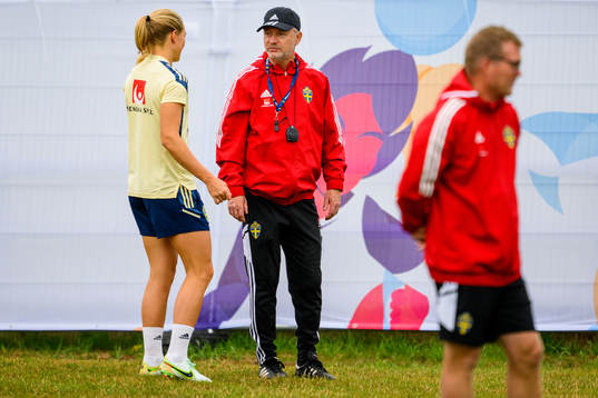 Magdalena Eriksson and Peter Gerhardsson, head coach of the