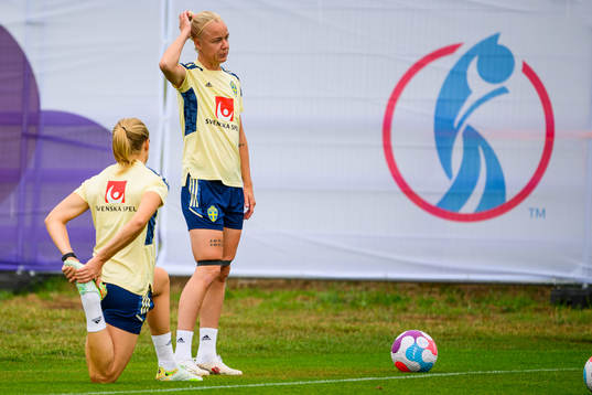 Magdalena Eriksson and Caroline Seger of the Swedish