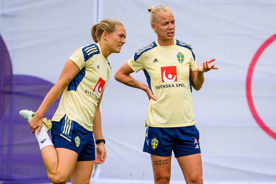Magdalena Eriksson and Caroline Seger of the Swedish