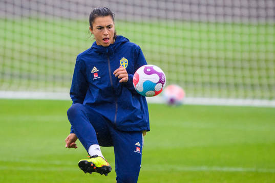 Goalkeeper Zecira Musovic of the Swedish women's national