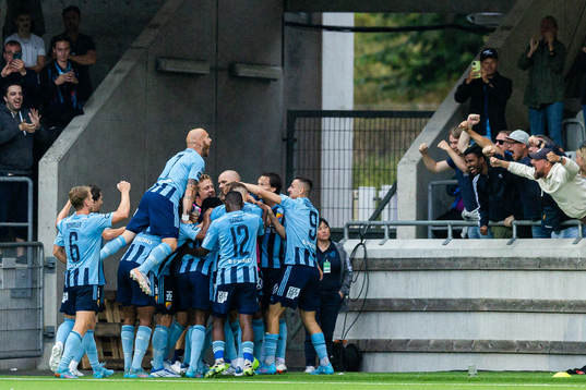 Djurgårdens spelare jublar