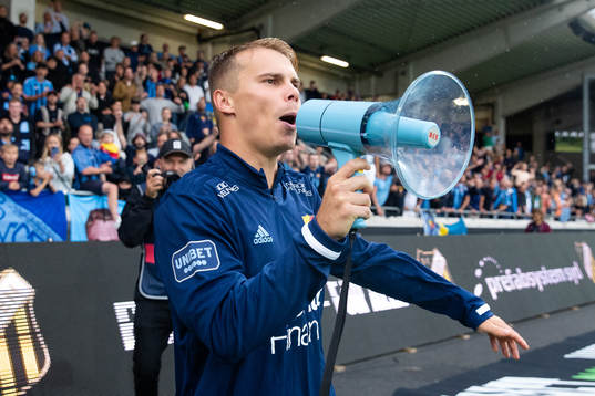 Djurgårdens Elias Andersson jublar