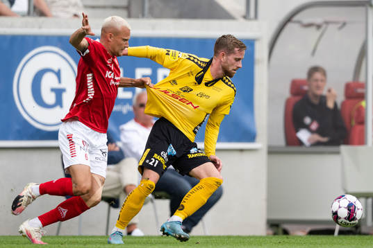 Kalmars Rasmus Sjöstedt och Elfsborgs Rasmus Alm