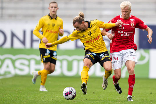 Elfsborgs Niklas Hult och Kalmars Axel Lindahl