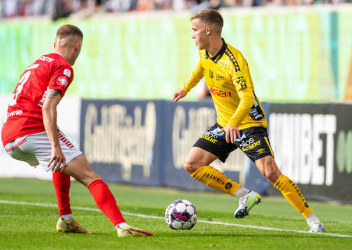 Kalmars Davíd Kristján Ólafsson och Elfsborgs Jacob
