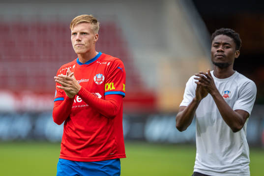 Helsingborgs Emil Hellman och Joseph Amoako