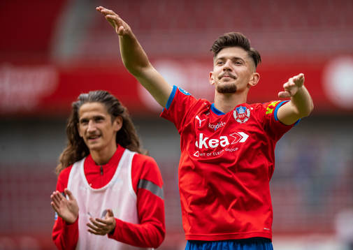 Helsingborgs Ervin Gigovic och Armin Gigovic jublar