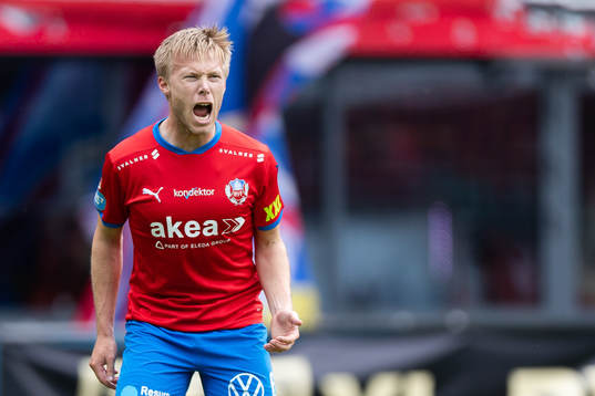 Helsingborgs Andreas Landgren reagerar