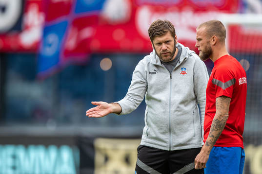 Helsingborgs assisterande tränare Max Linden och Alexander