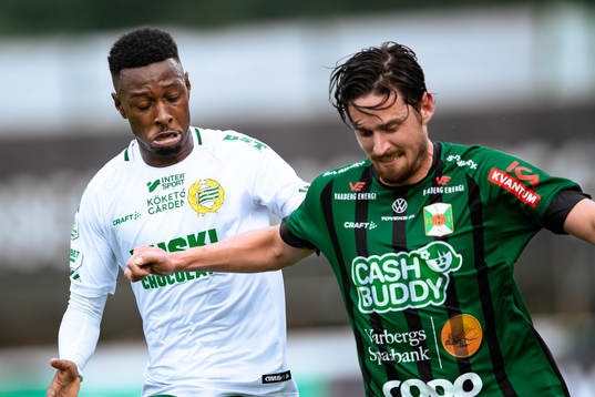Hammarbys Shaquille Pinas och Varbergs Robin Tranberg