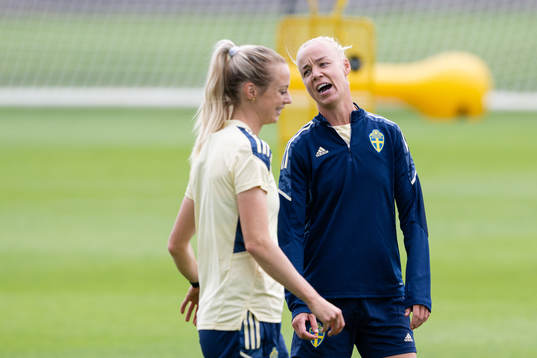 Amanda Ilestedt and Caroline Seger of the Swedish women's