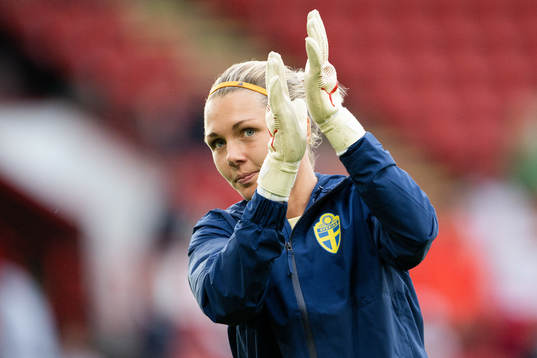 Goalkeeper Jennifer Falk of Sweden