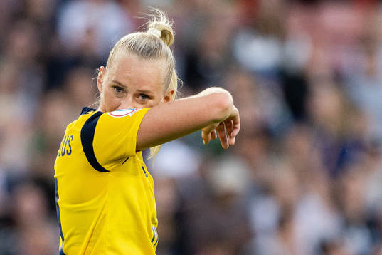 Stina Blackstenius of Sweden looks dejected