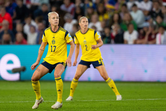Caroline Seger and Jonna Andersson of Sweden
